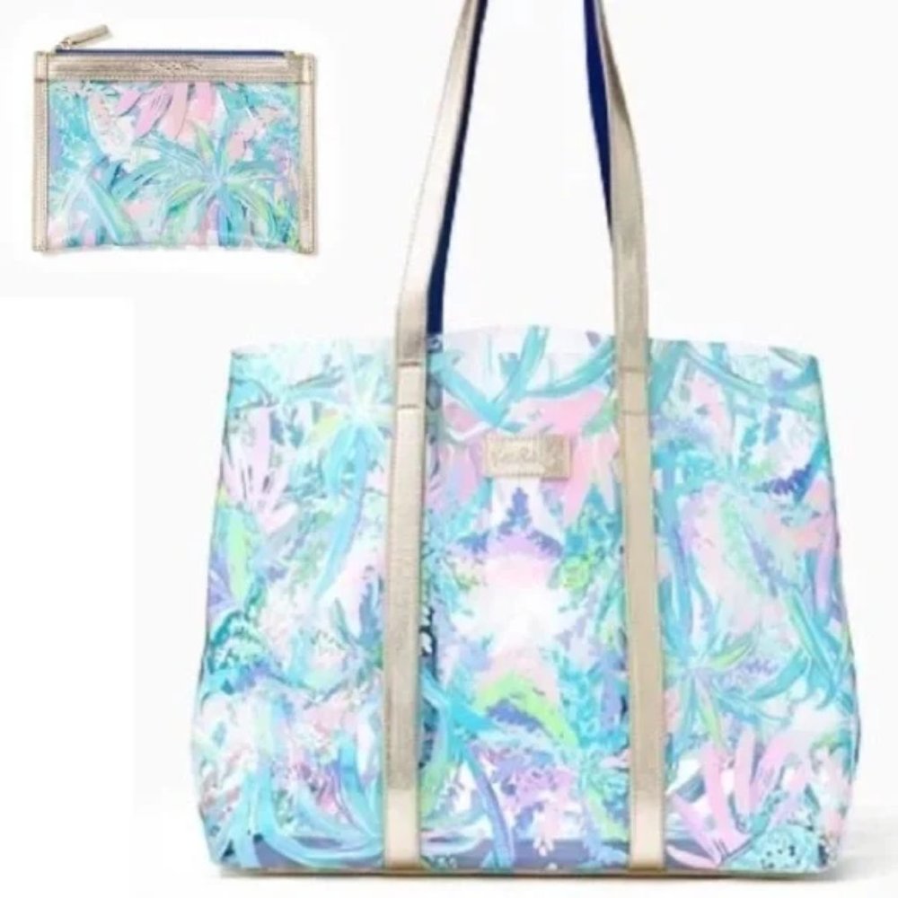 Lilly Pulitzer Pool Tote & Pouch, Clear Sweet Escape Gwp